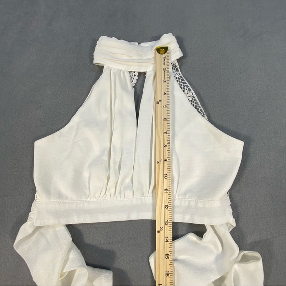 COMI Women’s Elegant White Lace Halter Top, with Tie Back or Around Waist,size S - Picture 5 of 7